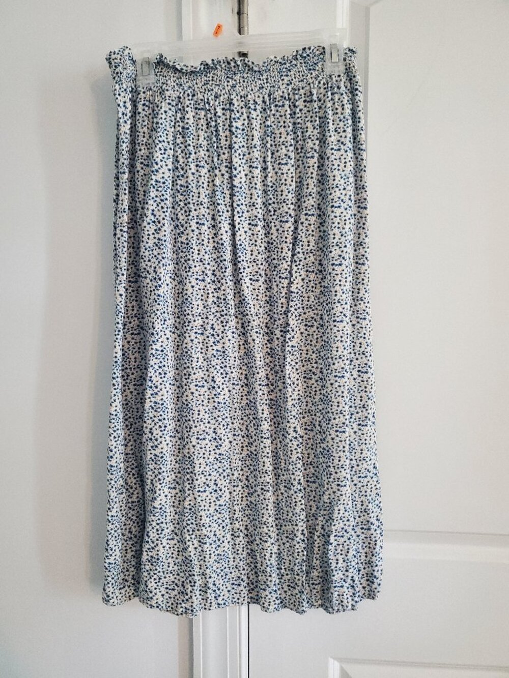 Old Navy Smocked Waist Blue Floral Midi Skirt